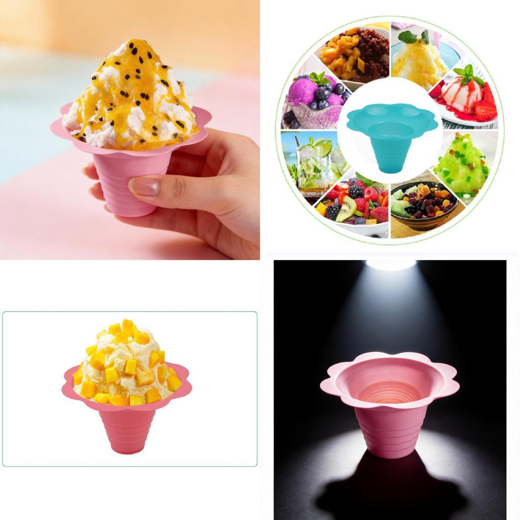 Disposable Snowflake Ice Cups For Dessert Shops 4oz 8oz Pet Material Creative Design