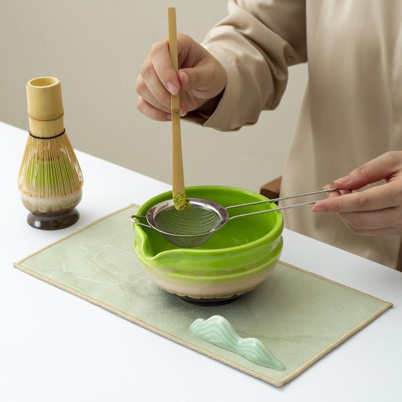 7-piece Set  Ceramic Japanese Matcha Tea Set Food Grade With Strainer Spoon Match Bowl Safe Reusable Matcha Whisk Set