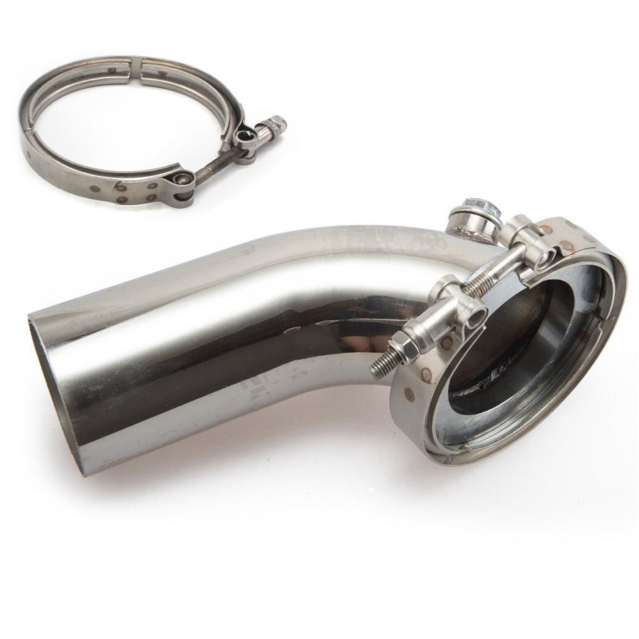 Stainless 90 Degree Downpipe Elbow V-Band Adaptor For Holset Turbo HY35 HX HE351