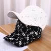 Spring Summer Rhinestone Embroidered Flower Baseball Cap Korean Fashion Uv Sun Hat Casual Stylish