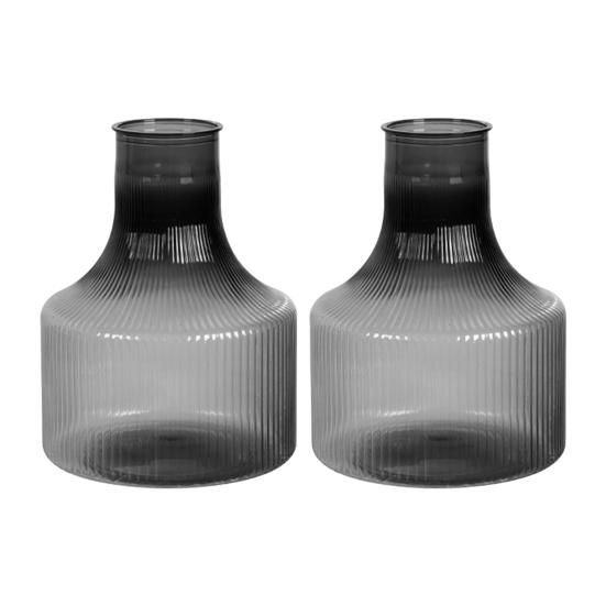 Ribbed Clear Bud Vases Vases Table Centerpiece Modern Plastic Decorative Vases for Home 2pcs