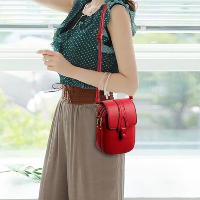 TianJinGeErLiShangMaoYouXianGongSi Vintage Mode Kleine Schoudertassen voor Vrouwen Retro PU Leren Crossbody Tas Telefoon Portemonnee Messenger Bag Handtas Pouch rood