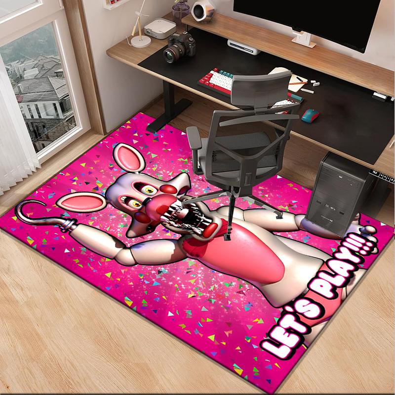 Five Nights Teddybär Büro Teppich Stuhlunterlage, Spielteppich, Geeignet für Eingangsbereich, Schlafzimmer, Wohnzimmer, Schreibtisch, Weihnachtsgeschenk