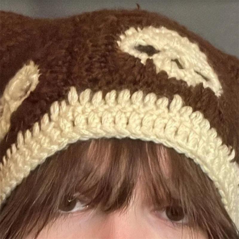 New Hand-knitted Funny Clown Rabbit Ear Hat Personalized Adult Balaclava