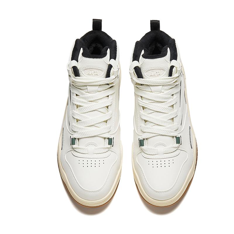 New Anta Wave Shoes Anti Slip And Wear Resistant Breathable Mid Top Skateboard Shoes Men's White Light Blue 912348903-1