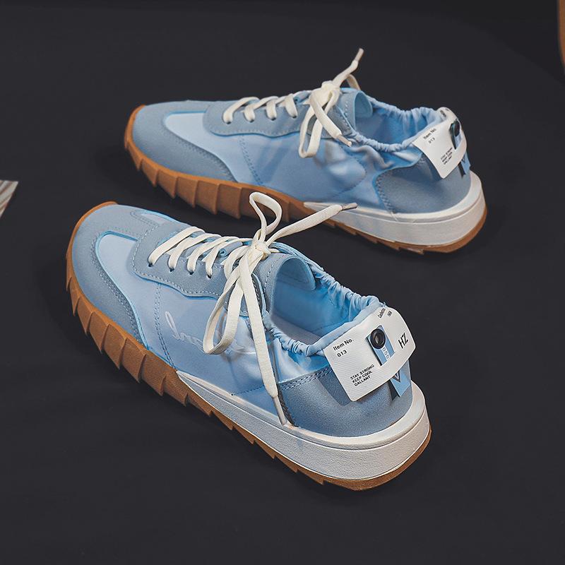 

Весна и осень Новые супер легкие дорожные туфли Универсальные кроссовки Cortez с мягкой подошвой из кожи Белые студенческие туфли 40 синий