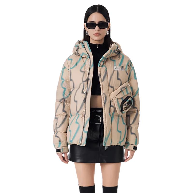 

Jin Yujie Unisex Printed Hooded Down Jacket S