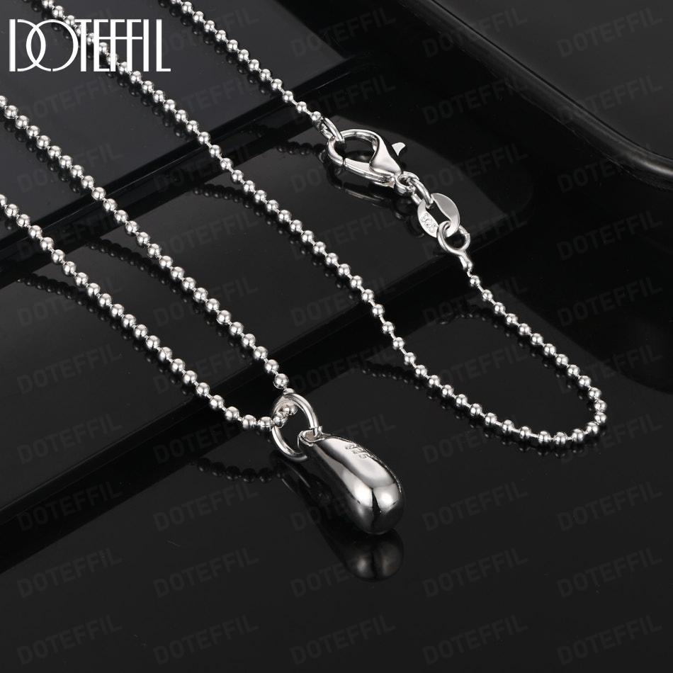 925 Sterling Silver Wedding Jewelry Teardrop Pendant Necklace