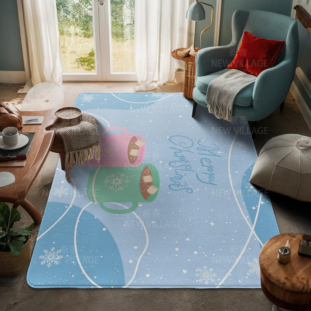 House Entrance Carpet Home Door Mat Living Room Bath Foot Bathroom Non-slip Water Absorption Rugs Bath Merry Christmas Winter