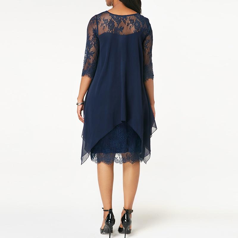 Women's Fashion Chiffon Overlay Lace 