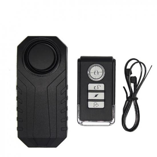 113dB Loud Wireless Remote Anti-Theft Alarm Vibration Motorcycle Bike Security