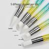 5-Piece Double-Ended Nail Art Silicone Pen Set with Rhinestones - Hollow Carving, Embossing, Smearing, and Mirror Powder Brushes.
