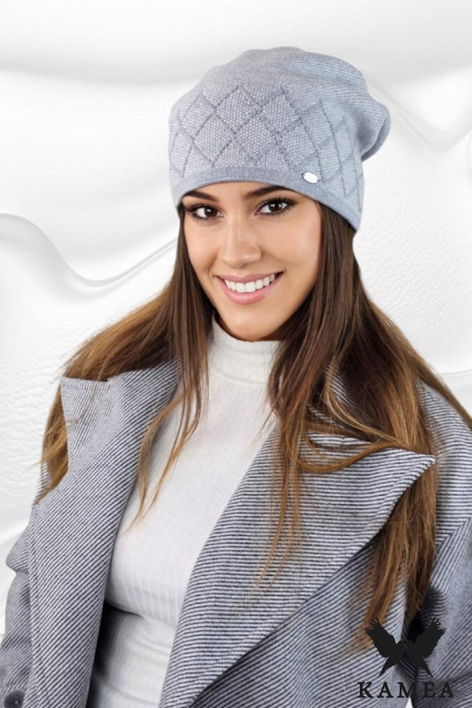 Ruta Anti-Allergic Pepita Hat with Diamond Pattern, Gray