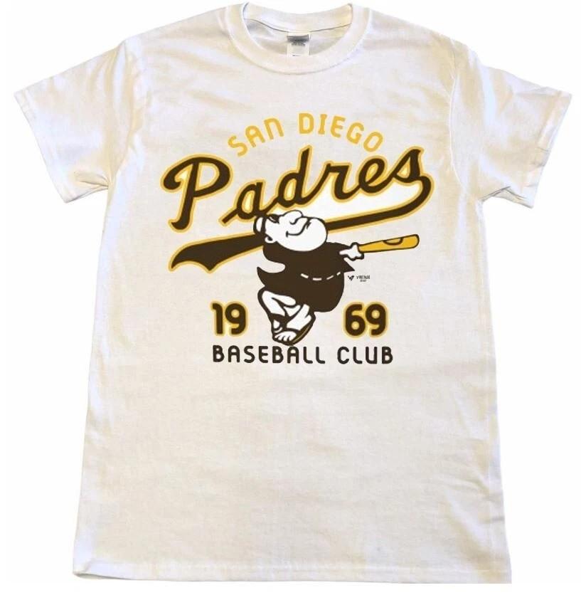 Винтажная футболка с коротким рукавом бейсбольного клуба San Diego Padres 1969 года Vtg S-5XL Унисекс Футболка XXL