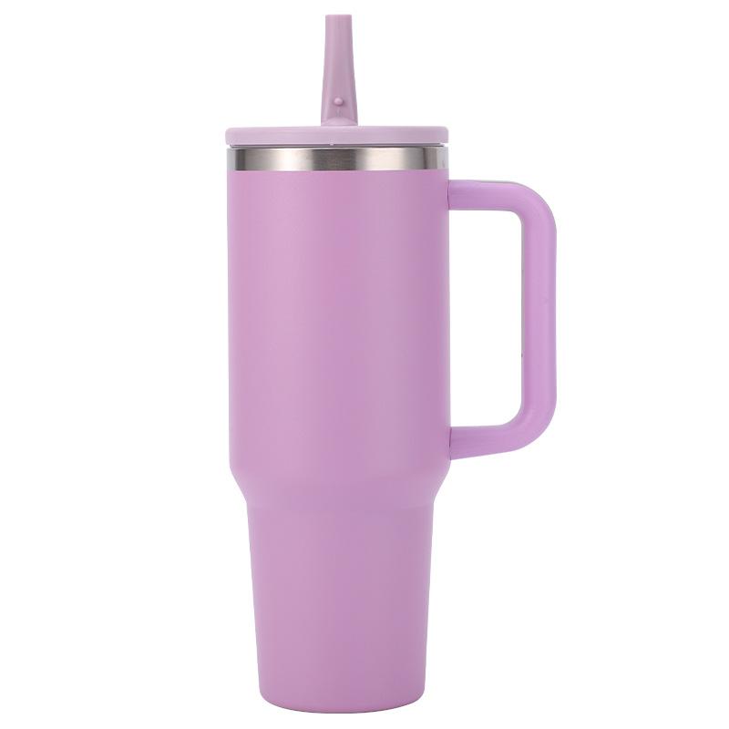 1200ml Handled Tumbler 304 Stainless Steel Double Wall Vacuum Insulated Water Cup Straw Lid Ice Coffee Beer Mug