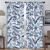 Flowers Home Interior Curtains 2 Pieces Curtains for Living Room Curtain Partition Shades Tulle for Bedroom Halloween Decoration