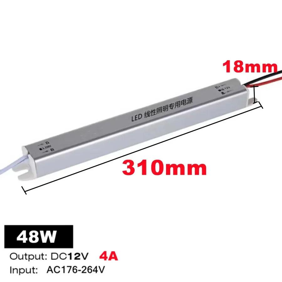12V/24V Ultratynn Switching Power LED Driver Strømforsyning AC 220V Belysningstransformator for LED-stripe 24W 36W 48W 60W 72W 100W