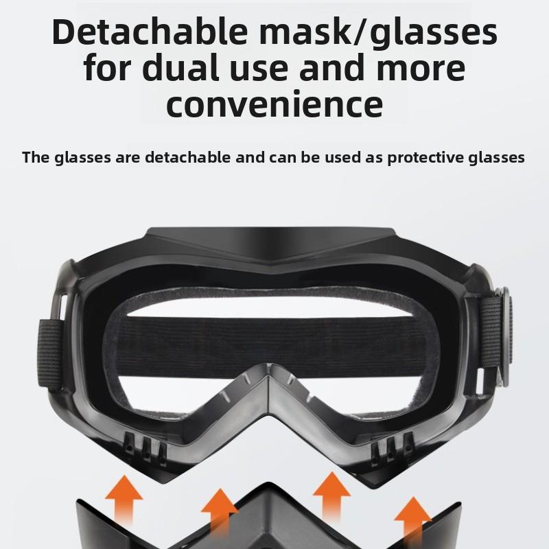 Harley Mask Integrated Goggles Mask Dustproof Windproof Sand Tactical Glasses Electric Welding Anti-glare Anti-splash Mask