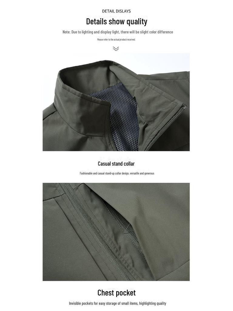 Men's Sleeveless Multi-Pocket Workwear Vest - Casual Spring/Autumn Waistcoat, Style 8822.