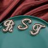 Fashion Women Rhinestone Brooch A-Z English Letter Metal Corsage Pins Crystal Alphabet Jewelry Shirt Clothes Accessories Gift
