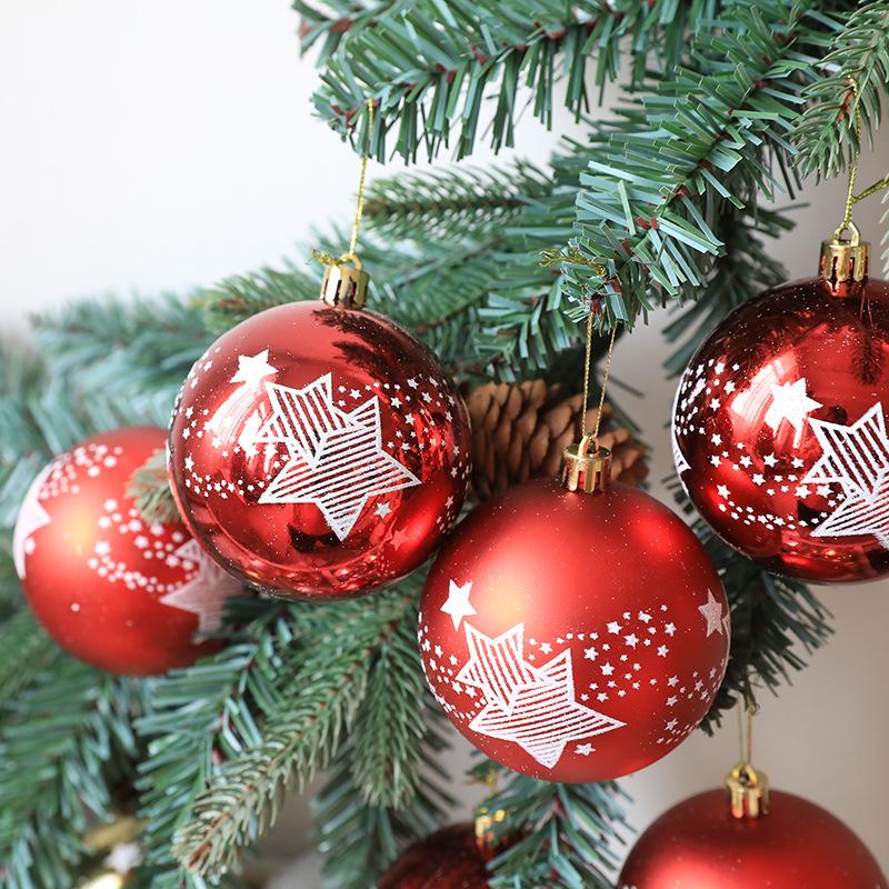 6pcs Christmas Decorations Ball Pendants For Xmas Decor Christmas Tree Ornaments New Year 2024 decorazioni albero di natale