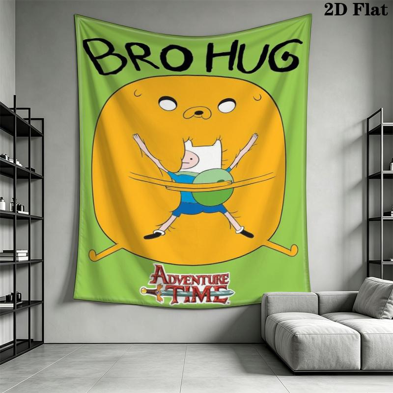 Adventure Time Anime Wall Tapestry Aesthetic Wall Hanging Printed Fabric Blanket Decorative Tapestries for Bedroom Living Room Home Decor