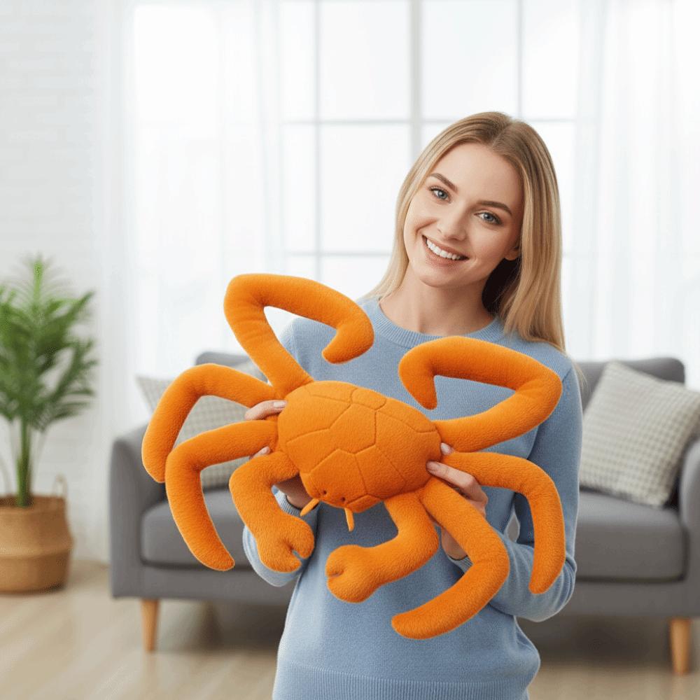 Simulation Crab Plush Toy Fluffy Sea Animal Doll Sleeping Pillow Crab Plush Doll  Christmas Toy