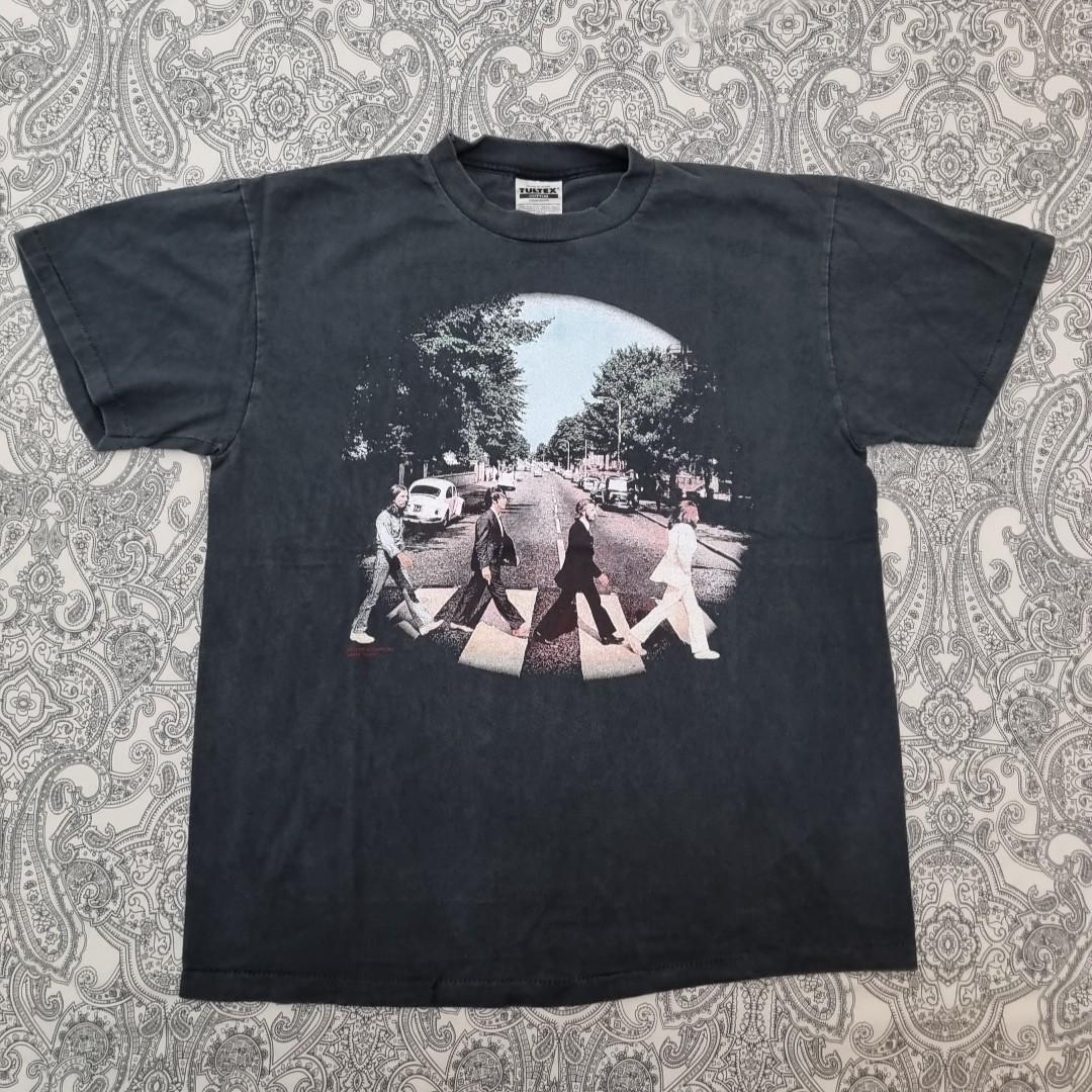 Винтажная футболка The Beatles L Футболка группы Abbey Road U2 Oasis Clash Графическая перепечатка 3XL