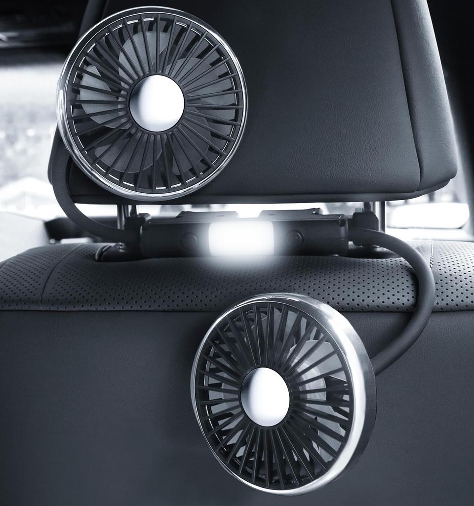 Car Fan, Porti Car Fan, USB 2024 Innovative Flexible Arm Version, Rear Seat Car