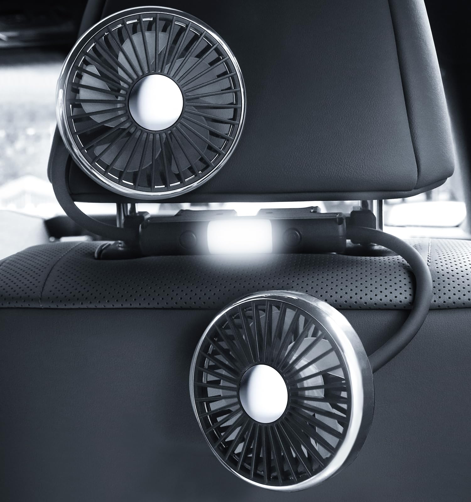 

Автомобільний вентилятор, Порті Автомобільний вентилятор, USB 2024 Інноваційна версія з гнучким кронштейном, Автомобіль для заднього сидіння чорний