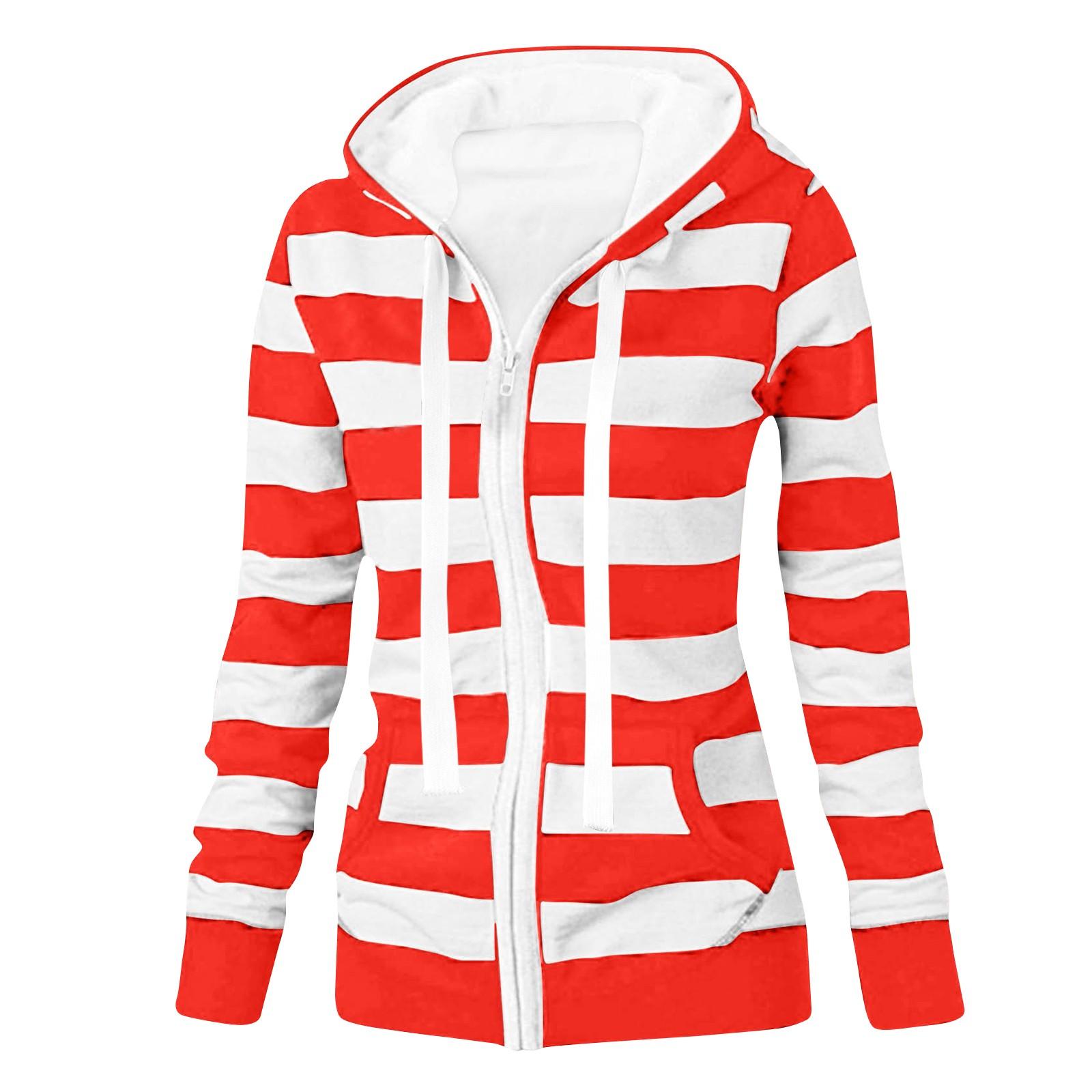 

Женская куртка-свитер в полоску с длинным рукавом, свободная спортивная куртка с капюшоном XL