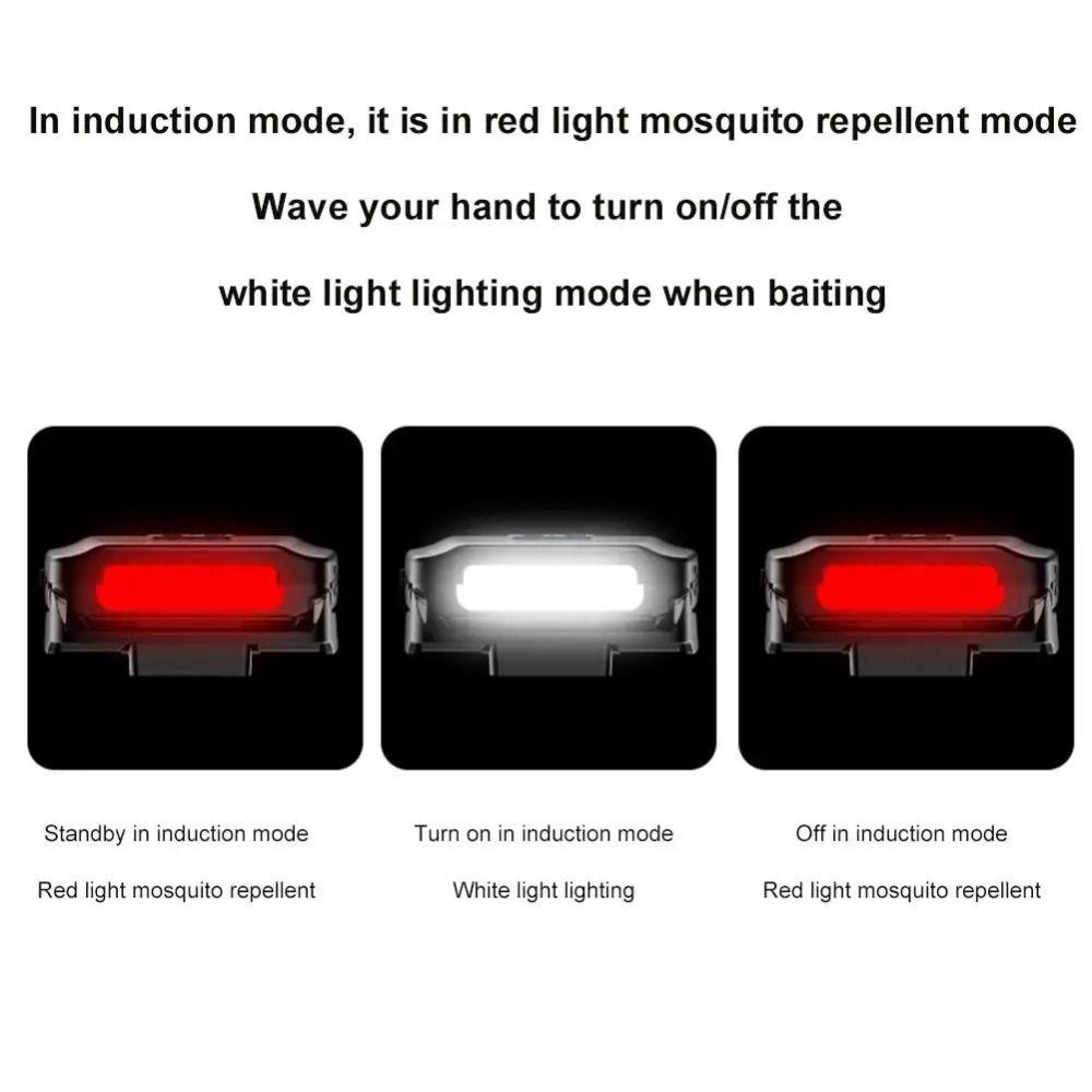 Rechargeable Clip On Cap Light Motion Sensor Flashlight Portable Hat Light  Fishing