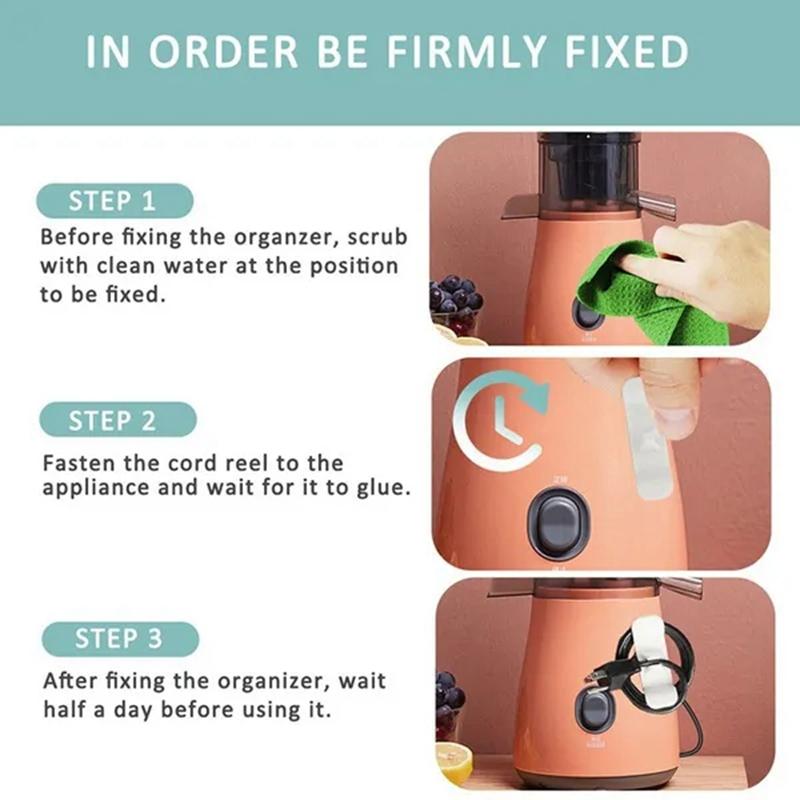 2Pcs Kitchen Storage Cord Wrapper Cable Cord Wire Organizer Cable Holder Clip Winder for Charging Data