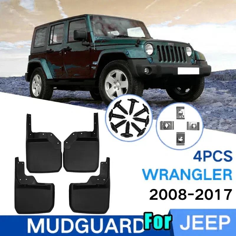 4x Für Jeep Wrangler JL 2008-2017 - Schlamm Spritzschutz Schmutzfänger Vorne Hinten Radkotflügel Schmutzklappe Autozubehör