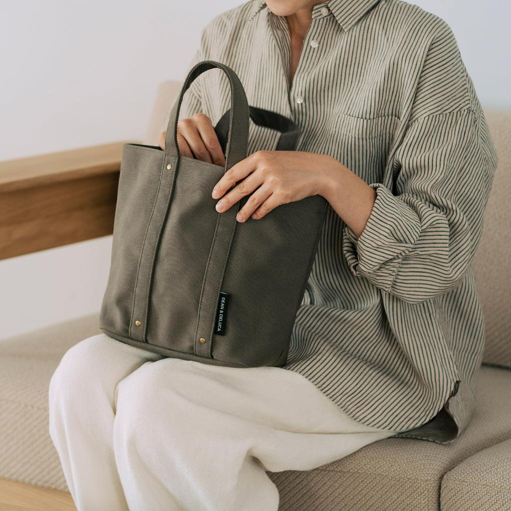 DEAN DELUCA Cotton Tote Small & Bag, Khaki,