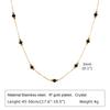 Necklace for Stainless 18K Gold Crystal [Rockyu] Women, Steel, Plated, Green, Black, Beads, Chain, 45-50cm (black)