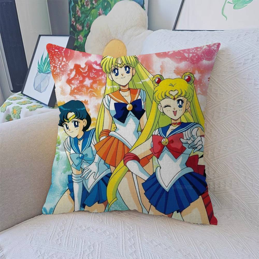 S-Sailor M-Moon Girl Anime Pillow Gift Home Office Decoration Pillow Bedroom Sofa Car Cushion Coverpillow Case