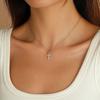 Women Hip Hop Full Diamond Cross Necklace Classic Personalized Collarbone Chain Durable Fashion Jewelry Gift