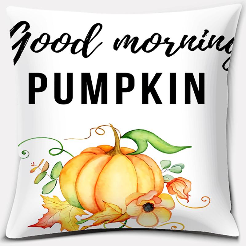 Pumpkin Halloween Thanksgiving Printing Series Pattern Pillowcase Square Pillowcase Home Office Decoration Pillowcase