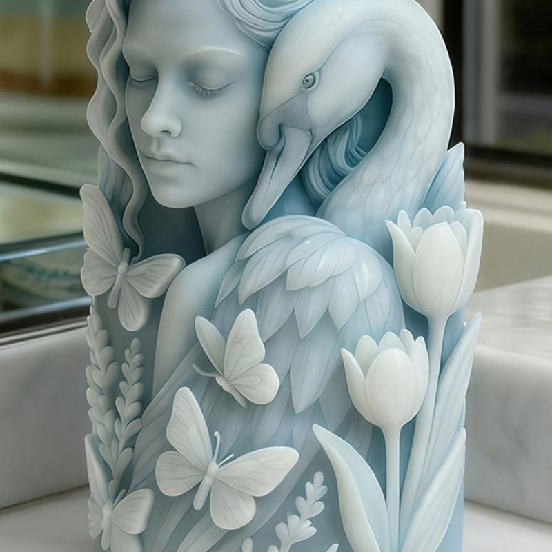 Sturdy Silicone Cygnus Girl Candle Mould for Creating Elegant Christmas Decorations and Gift