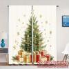 2pcs,Curtains Christmas Tree Gifts Festive Chic Pattern Curtains Versatile Polyester Fabric Curtains Festive Ldeal for Bedroom,