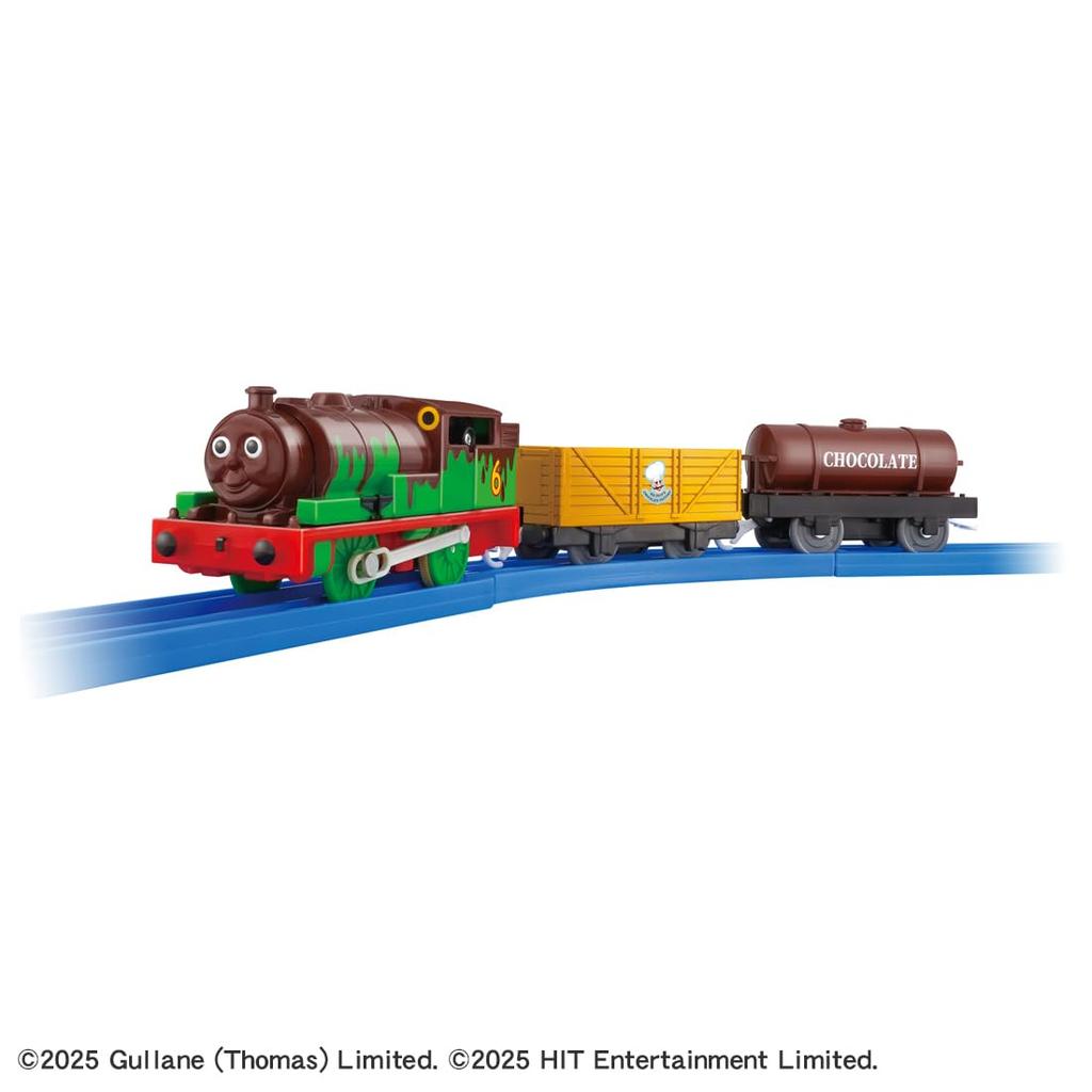 Takara Tomy Plarail Thomas Plarail Percy und Schokoladen-Güterwagen Zugspielzeug für Kinder ab 3 Jahren TS-23