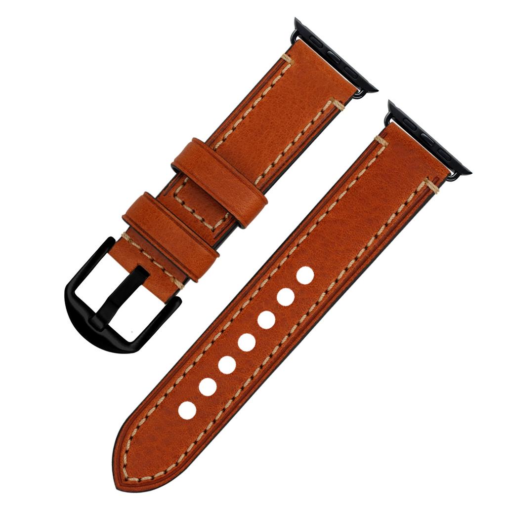 Suitable For Apple S7 Watch Apple Iwatch Strap First Layer Crazy Horse Leather Pin Buckle Watch8 Watch Strap