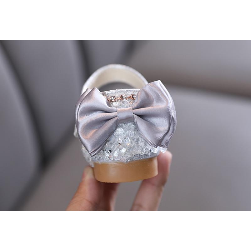 Autumn new style Korean-style girls' small/medium/large children's pearl princess leather flat shoes, dance performance shoes