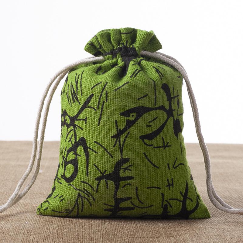 Burlap Jewelry Drawstring Sachets - Handmade Small Wenwan Bags