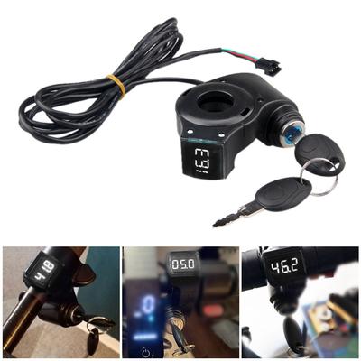 Electric Bicycle Thumb Throttle Voltmeter Digital Voltage Display Switch Power with Key Lock Bike Finger Thumb Throttle