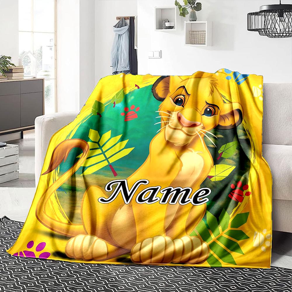 Custom Name Lion Adventure Party Blanket For Couch Bed Plush Cozy Fuzzy Blanket Super Soft Warm Blankets For Fall And Winter 0916270