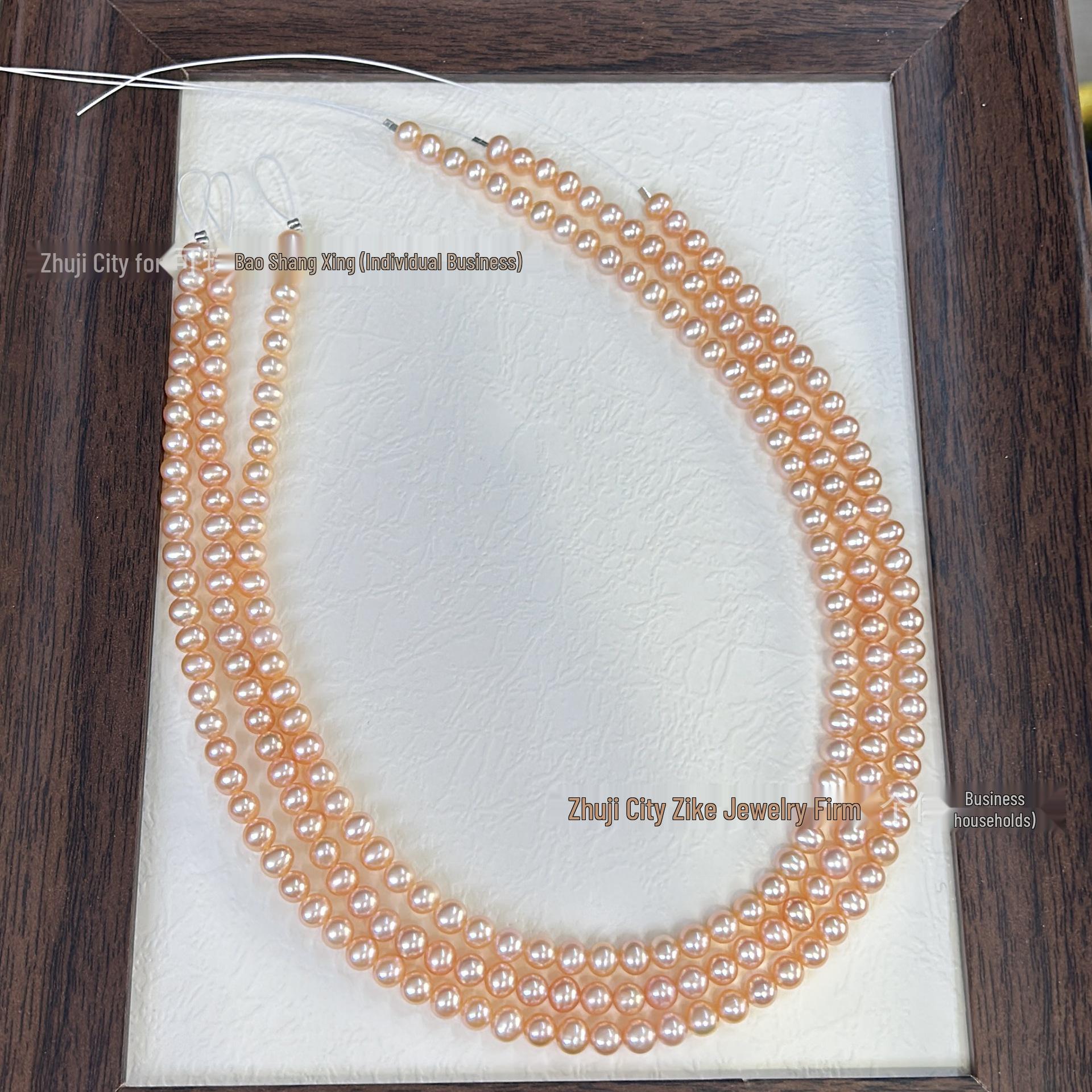 

Natural Red Freshwater Pearl Necklace | 5-6mm Nucleus-Free, Near-Round, Strong Luster, Semi-Finished DIY 5-6mm (Semi-finished without clasp)