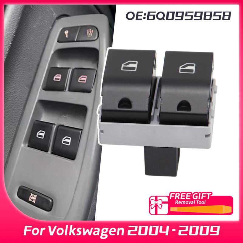 6Q0959858 for Volkswagen 2004 - 2009 Polo 9N Seat Ibiza Cordoba Electric Power Window Switch Button 2002 2003 6Q0959858A