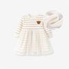 European and American Mesh Girls' Dress, Autumn and Winter Cartoon Children's Princess Dress, Fashionable Children's Dress, with Added Velvet